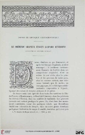 3. Pér. 26.1901: Notes de critique iconographique, [2] : le prétendu graveur italien Gasparo Reverdino
