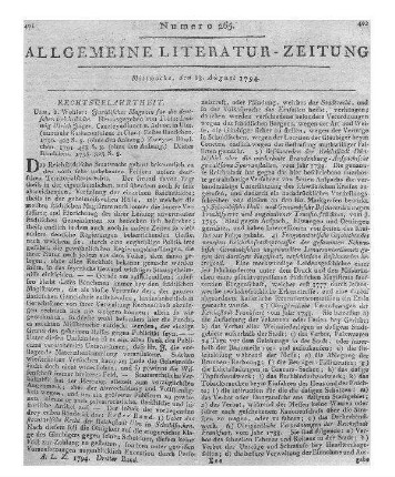 Juristisches Magazin für die deutschen Reichsstädte. Bdch. 1-3. Hrsg. von Tobias Ludwig Ulrich Jäger. Ulm: Wohler 1790-93