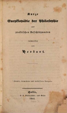 Kurze Encyklopädie der Philosophie