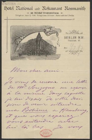 Brief an Adolph Fürstner : 02.07.1897