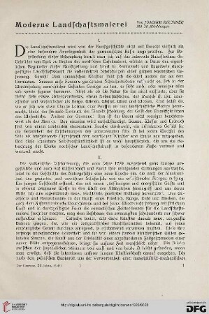 12.1920: Moderne Landschaftsmalerei