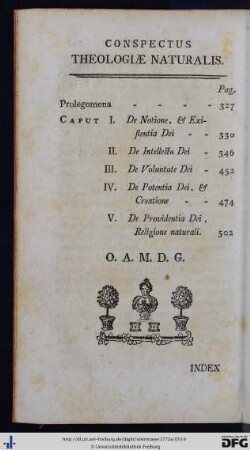 Conspectus Theologiae Naturalis.
