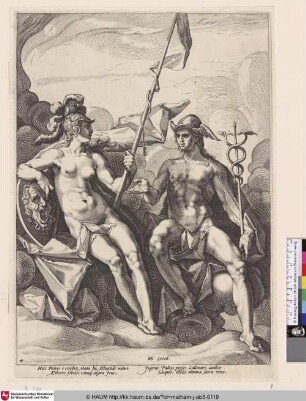 [Das Bündnis Athenas und Merkurs; The alliance of Athena and Mercury (Hermathena)]