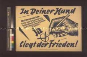 In deiner Hand liegt der Frieden