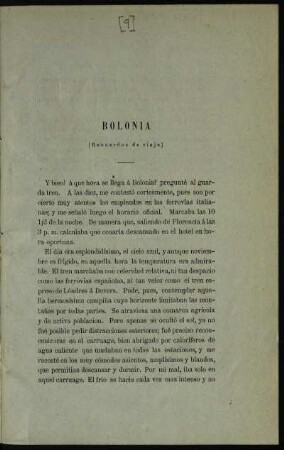 Bolonia (Recuerdos de viaje)