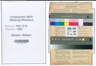 Entnazifizierung Wilhelm Barbion , geb. 01.02.1909 (Stadtangestellter)