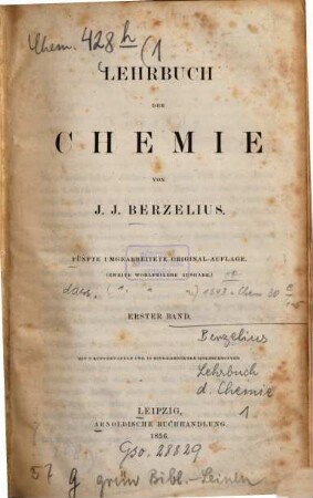 Lehrbuch der Chemie, 1
