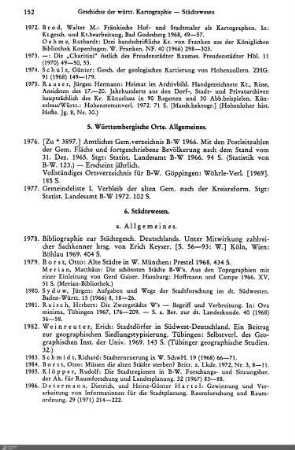 5. Württembergische Orte. Allgemeines