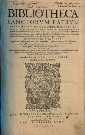 Sacra bibliotheca sanctorum Patrum, 1