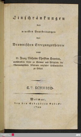 Einschränkungen der neuesten Bearbeitungen der Brownischen Erregungstheorie