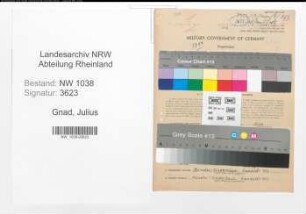 Entnazifizierung Julius Gnad , geb. 18.09.1899 (Finanzbeamter)