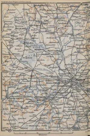 Karte: Karte der weiteren Umgebung von Berlin (1:750.000)