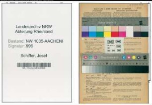 Entnazifizierung Josef Schiffer , geb. 01.02.1894 (Bergbauangestellter)
