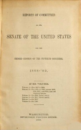 Senate documents. [402.] 1888/89, Vol. 1 = Congress 50, Sess. 2