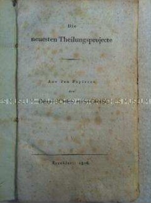 Theorien über die mögliche Neugliederung der europäischen Staaten 1806