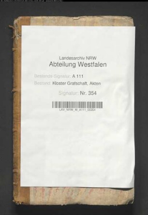 Kloster G. ./. von Fürstenberg wegen der Erbvogtei: Zusammenstellung der Beweisurkunden von 1072-1619