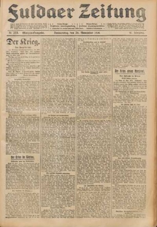 Ausgabe vom Donnerstag, den 26. November 1914.
