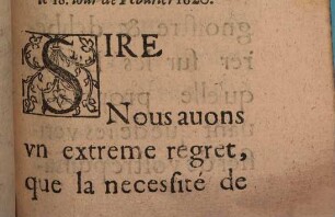 Harangve Faicte Av Roy : En la grand Chambre du Palais, le 18. iour de Feburier, 1620