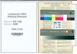 Entnazifizierung Erich Vater , geb. 09.01.1913 (Jurist)