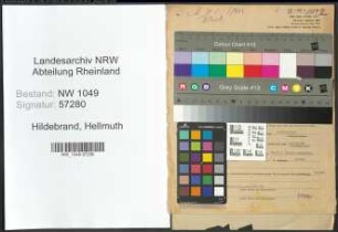 Entnazifizierung Hellmuth Hildebrand , geb. 26.05.1900 (Diplomingenieur)