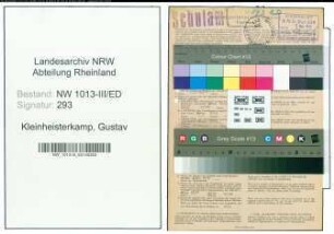 Entnazifizierung Gustav Kleinheisterkamp , geb. 03.02.1895 (Lehrer)