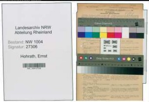 Entnazifizierung Ernst Hohrath , geb. 17.02.1895 (Wachtmeister)