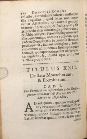Titulus XXII. De statu Monachorum, & Eremitarum.