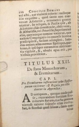 Titulus XXII. De statu Monachorum, & Eremitarum.