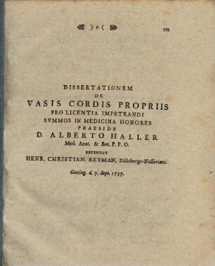 Dissertationem de vasis cordis propriis