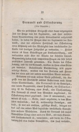 29-39 Vernunft und Offenbarung : eine Rhapsodie