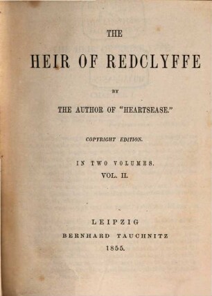 The heir of Redclyffe : in 2 volumes. 2