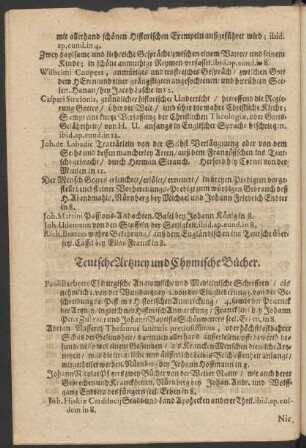 Teutsche Artzney- und Chymische Bücher.