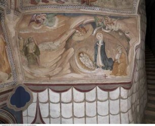 Szenen aus dem Leben Jesu und des Erzengels Michael, Verkündigung der Geburt Christi an die Hirten und Geburt Christi