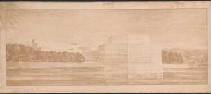 Völkerbundpalast, Genf: Perspektivische Ansicht vom See her (von Inv. Nr. 3424)