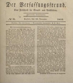 № 95. Cassel, den 28. November 1832.