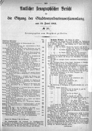 No. 20, 13. Juni 1912