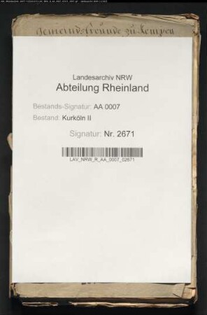 Verwaltung der Armengelder zu Kempen; Verzeichnis der Empfänger; Rechnung der Sebastiansbruderschaft, Einnahme 1789, Ausgabe 1790 und 1790/91; Rechnung der Montags- und Freitagsspende, 1789-1791; Rechnung der Muttergottesbruderschaft, 1789-1791; Rechnung der St. Nikolaibruderschaft, 1789-1791, Rechnung der St. Anna-Bruderschaft, 1789-1791