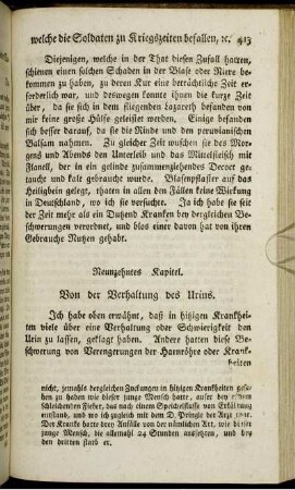 Neunzehntes Kapitel. Von der Verhaltung des Urins.