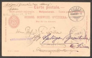 Postkarte an Friedrich Spitta : 15.08.1898