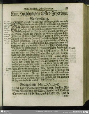 Am 1. Hochheiligen Oster-Feyertage