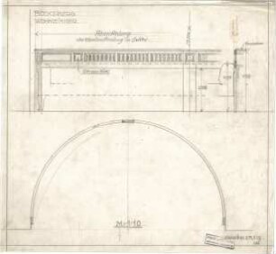 Littmann, Max; Bocksberg; Hofgut, Landhaus - Wohnzimmer, Wandverkleidung im Erker(Grundriss, Abwicklung, Schnitt)