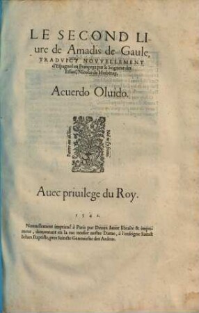 Amadis de Gaule, 2