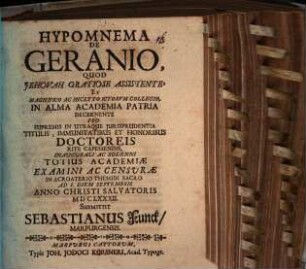 Hypomnema de geranio