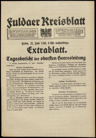 Ausgabe vom Montag, den 21. Juni 1915.