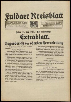 Ausgabe vom Montag, den 21. Juni 1915.