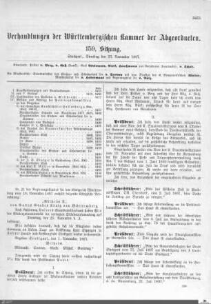 159. Sitzung, Stuttgart, 23.11.1897