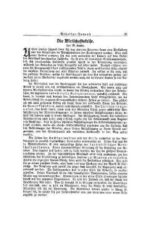 Die Wirtschaftskrise