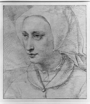 Brustbild einer Frau mit Haube, nach halb links gewandt