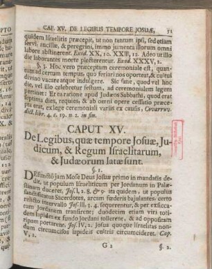 Caput XV. De Legibus, quæ tempore Josuæ, Judicium, & Regum Israelitarum, & Judæorum latæ sunt.