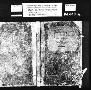 Lagerbuch oder Beschreibung der gemein-herrschaftlich löwenstein-wertheimischen Hofgüter zu Wenkheim mit beigefügten Rissen oder Plans Renovator: Johann Albrecht Göz, Kammerrat und gemeinschaftlicher Rentmeister zu Wertheim